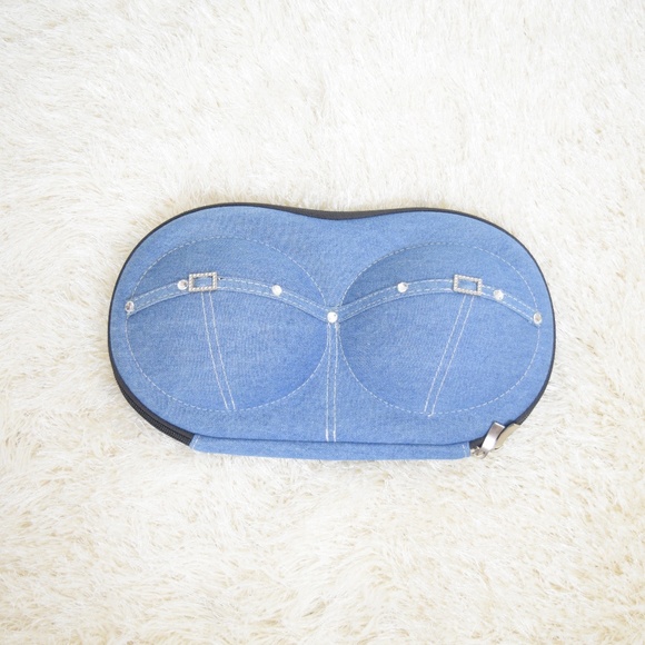 Denim Travel Bra Holder for B and A Cup - Picture 1 of 3